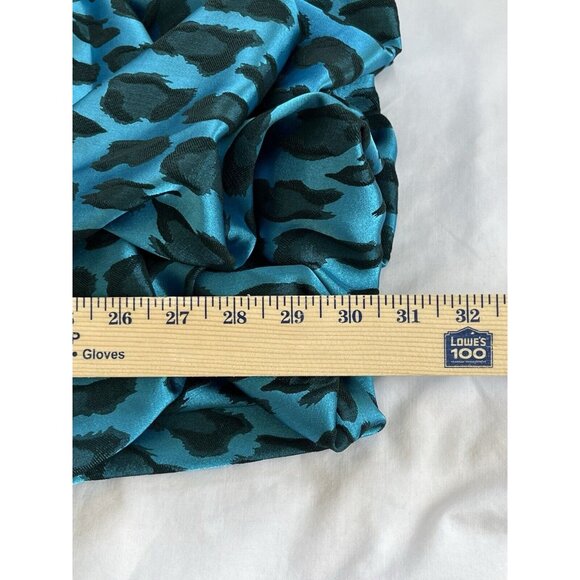 City Studio Blue & Black Leopard‎ Ruffle Dress Size 5 Junior Y2K Prom Feathers - Picture 7 of 11